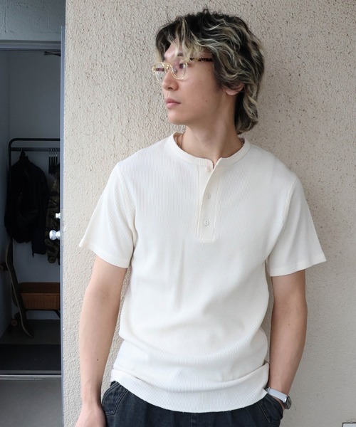 JACKROSE(ジャックローズ)の「JE-サーマル/ピグメント ヘンリーネック SSTEE(Tシャツ/カットソー・メンズ・ブラック/ホワイト・XL/L/M)」の6枚目の写真