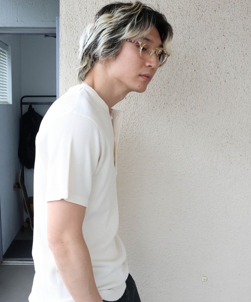 JACKROSE(ジャックローズ)の「JE-サーマル/ピグメント ヘンリーネック SSTEE(Tシャツ/カットソー・メンズ・ブラック/ホワイト・XL/L/M)」の7枚目の写真