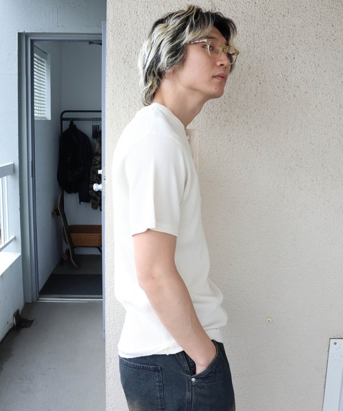 JACKROSE(ジャックローズ)の「JE-サーマル/ピグメント ヘンリーネック SSTEE(Tシャツ/カットソー・メンズ・ブラック/ホワイト・XL/L/M)」の9枚目の写真