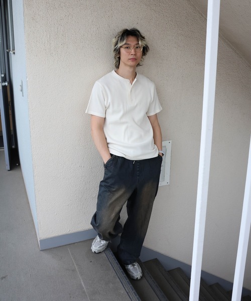 JACKROSE(ジャックローズ)の「JE-サーマル/ピグメント ヘンリーネック SSTEE(Tシャツ/カットソー・メンズ・ブラック/ホワイト・XL/L/M)」の14枚目の写真