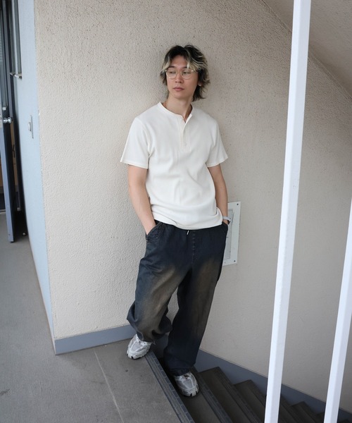 JACKROSE(ジャックローズ)の「JE-サーマル/ピグメント ヘンリーネック SSTEE(Tシャツ/カットソー・メンズ・ブラック/ホワイト・XL/L/M)」の15枚目の写真