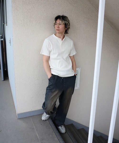 JACKROSE(ジャックローズ)の「JE-サーマル/ピグメント ヘンリーネック SSTEE(Tシャツ/カットソー・メンズ・ブラック/ホワイト・XL/L/M)」の16枚目の写真