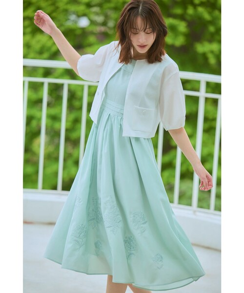 TOCCA（トッカ）の「HYDRANGEA GARDEN ドレス（ワンピース・レディース・ネイビー系7/ライトグリーン系7・0/2/4/6）」の3枚目の写真