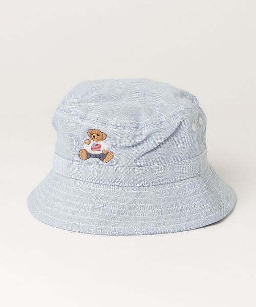 POLO RALPH LAUREN CHILDRENSWEAR(ポロ ラルフ ローレン チルドレンズウェア)の「Polo ベア コットン ツイル バケット ハット(ハット・キッズ・ブルー・12-24M/3/9)」の3枚目の写真