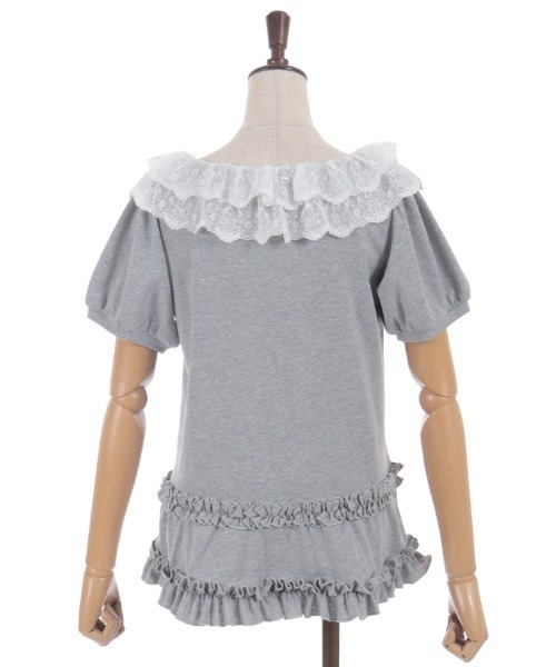 axes femme(アクシーズファム)の「レース襟フリルプルオーバー(Tシャツ/カットソー・レディース・ブラック/杢グレー・FREE)」の20枚目の写真