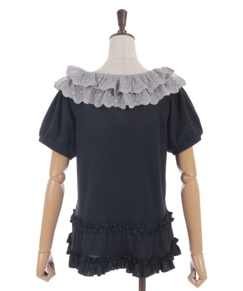 axes femme(アクシーズファム)の「レース襟フリルプルオーバー(Tシャツ/カットソー・レディース・ブラック/杢グレー・FREE)」の12枚目の写真