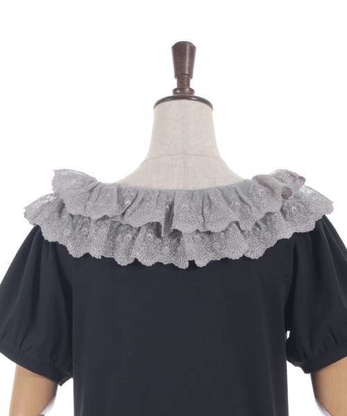 axes femme(アクシーズファム)の「レース襟フリルプルオーバー(Tシャツ/カットソー・レディース・ブラック/杢グレー・FREE)」の16枚目の写真