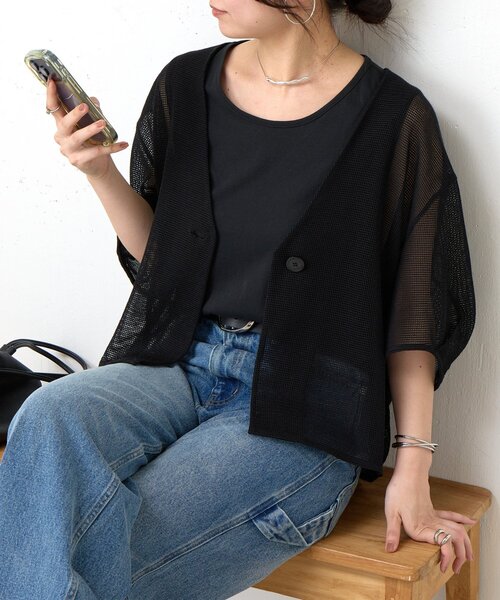 BEARDSLEY(ビアズリー)の「カラミカーデ(インナー付き)(シャツ/ブラウス・レディース・グレー/ブラック/ホワイト・FREE)」の14枚目の写真