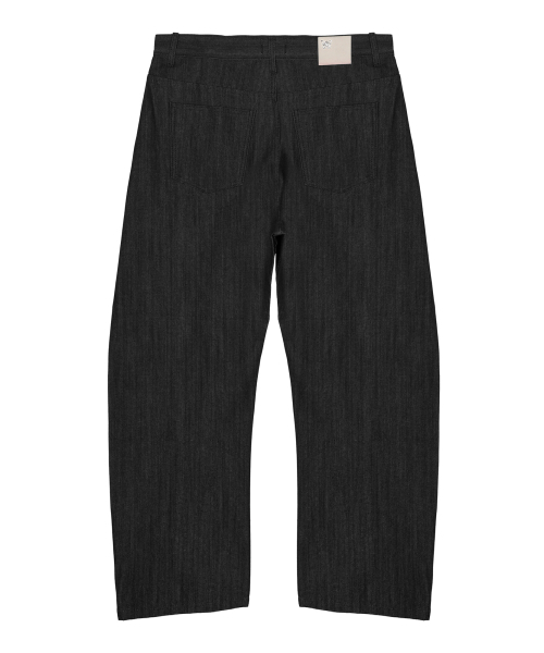 NICK&NICOLE(ニックアンドニコール)の「CURVED WIDE COTTON DENIM PANTS_BLACK(デニムパンツ・メンズ・その他・SMALL/MEDIUM/LARGE)」の6枚目の写真