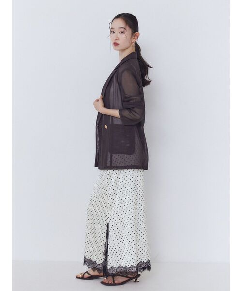 LAGUNAMOON（ラグナムーン）の「ドットナロースカート 【夏服】【オフィスカジュアル】（スカート・レディース・ブラック/ホワイト・SMALL/MEDIUM）」の12枚目の写真