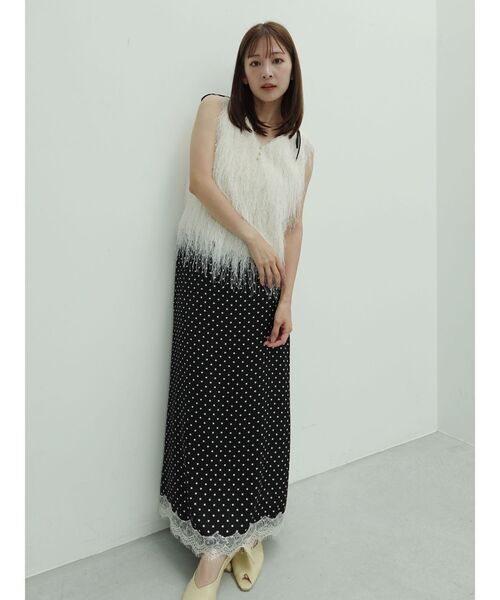 LAGUNAMOON（ラグナムーン）の「ドットナロースカート 【夏服】【オフィスカジュアル】（スカート・レディース・ブラック/ホワイト・SMALL/MEDIUM）」の15枚目の写真