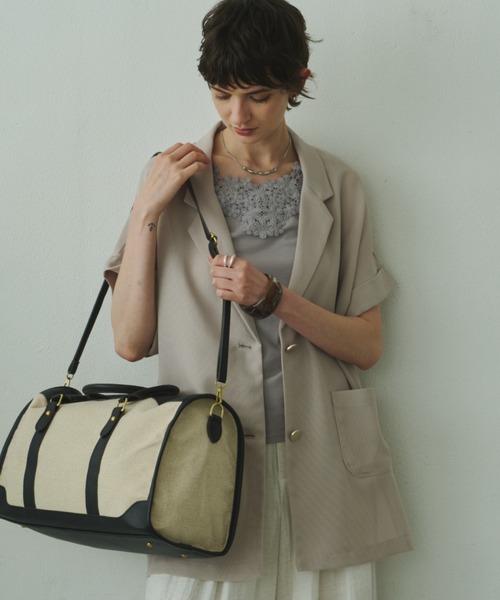 Plumel（プルメル）の「Sheer Mesh French Tailored Gilet / シアーメッシュフレンチテーラードジレ（テーラードジャケット・レディース・ベージュ/ブラック/オフホワイト・MEDIUM）」の17枚目の写真