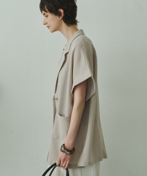 Plumel（プルメル）の「Sheer Mesh French Tailored Gilet / シアーメッシュフレンチテーラードジレ（テーラードジャケット・レディース・ベージュ/ブラック/オフホワイト・MEDIUM）」の22枚目の写真
