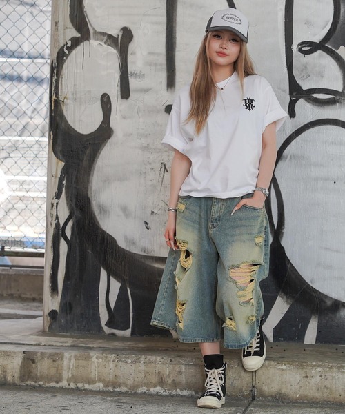 RIPPER(リッパー)の「【RIPPER】シンプル ロゴ 刺繍 Tシャツ / Simple Logo Embroidered T-Shirt(Tシャツ/カットソー・メンズ・ホワイト×グレー/ブラック×グレー/ブラック/ホワイト・S/L/M)」の10枚目の写真