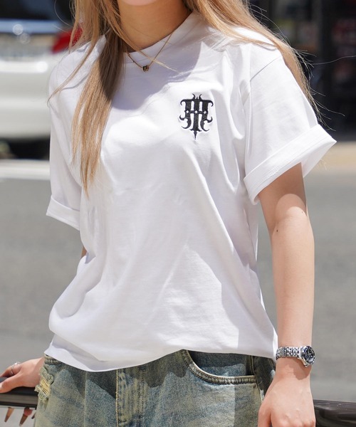 RIPPER(リッパー)の「【RIPPER】シンプル ロゴ 刺繍 Tシャツ / Simple Logo Embroidered T-Shirt(Tシャツ/カットソー・メンズ・ホワイト×グレー/ブラック×グレー/ブラック/ホワイト・S/L/M)」の11枚目の写真