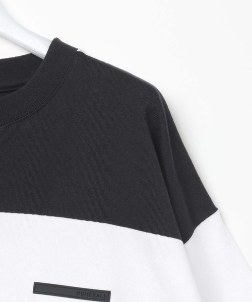 NUMERALS（ヌメラルズ）の「[NUMERALS]STRIPED SHORT SLEEVE T-SHIRT（Tシャツ/カットソー・メンズ・ホワイト/ベージュ・MEDIUM/LARGE）」の6枚目の写真