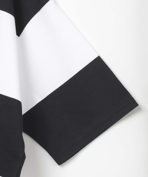 NUMERALS（ヌメラルズ）の「[NUMERALS]STRIPED SHORT SLEEVE T-SHIRT（Tシャツ/カットソー・メンズ・ホワイト/ベージュ・MEDIUM/LARGE）」の7枚目の写真