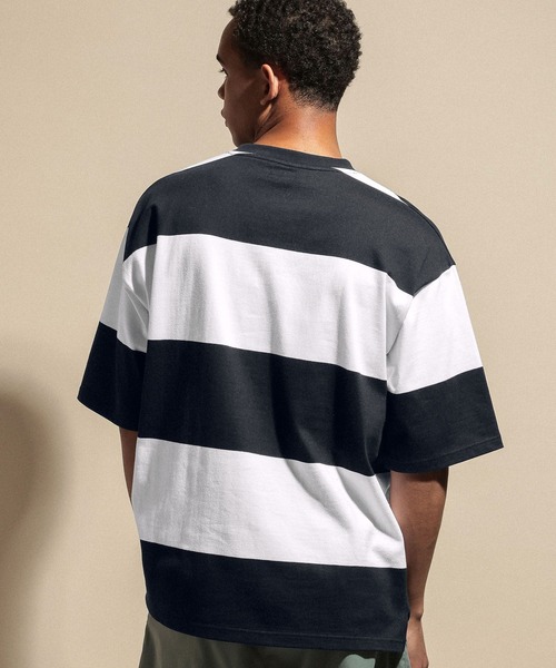 NUMERALS（ヌメラルズ）の「[NUMERALS]STRIPED SHORT SLEEVE T-SHIRT（Tシャツ/カットソー・メンズ・ホワイト/ベージュ・MEDIUM/LARGE）」の19枚目の写真