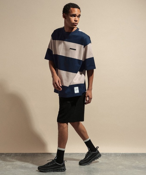 NUMERALS（ヌメラルズ）の「[NUMERALS]STRIPED SHORT SLEEVE T-SHIRT（Tシャツ/カットソー・メンズ・ホワイト/ベージュ・MEDIUM/LARGE）」の17枚目の写真
