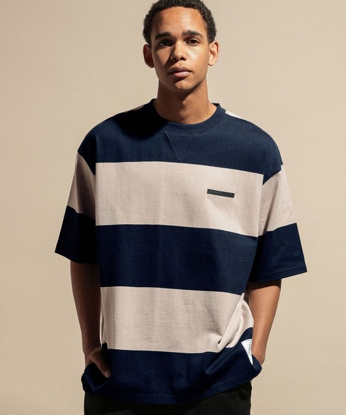 NUMERALS（ヌメラルズ）の「[NUMERALS]STRIPED SHORT SLEEVE T-SHIRT（Tシャツ/カットソー・メンズ・ホワイト/ベージュ・MEDIUM/LARGE）」の15枚目の写真