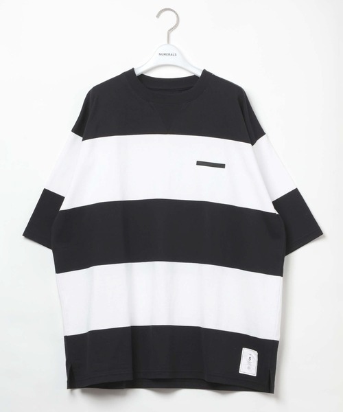NUMERALS（ヌメラルズ）の「[NUMERALS]STRIPED SHORT SLEEVE T-SHIRT（Tシャツ/カットソー・メンズ・ホワイト/ベージュ・MEDIUM/LARGE）」の13枚目の写真