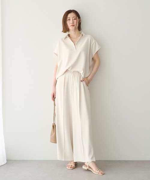 YECCA VECCA(イェッカヴェッカ)の「【接触冷感】COOLスキッパーブラウス【セットアップ対応】(シャツ/ブラウス・レディース・アイボリー/チャコールグレー/ブルー・FREE)」の22枚目の写真