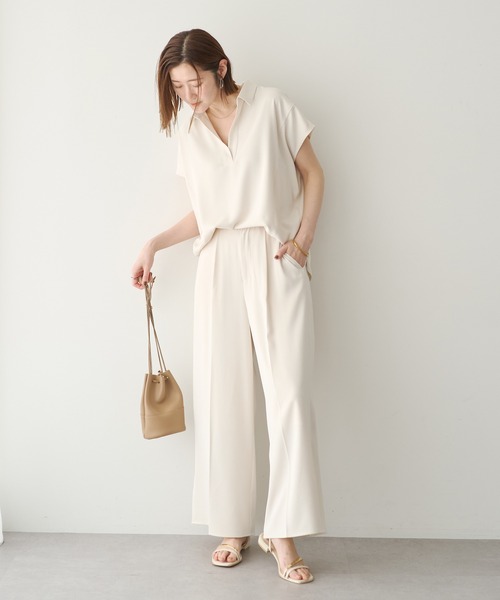 YECCA VECCA(イェッカヴェッカ)の「【接触冷感】COOLスキッパーブラウス【セットアップ対応】(シャツ/ブラウス・レディース・アイボリー/チャコールグレー/ブルー・FREE)」の21枚目の写真