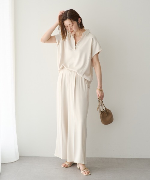 YECCA VECCA(イェッカヴェッカ)の「【接触冷感】COOLスキッパーブラウス【セットアップ対応】(シャツ/ブラウス・レディース・アイボリー/チャコールグレー/ブルー・FREE)」の20枚目の写真