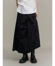 UN3D. | ASYMMETRY TUCK SK / アシンメトリータックスカート(スカート)