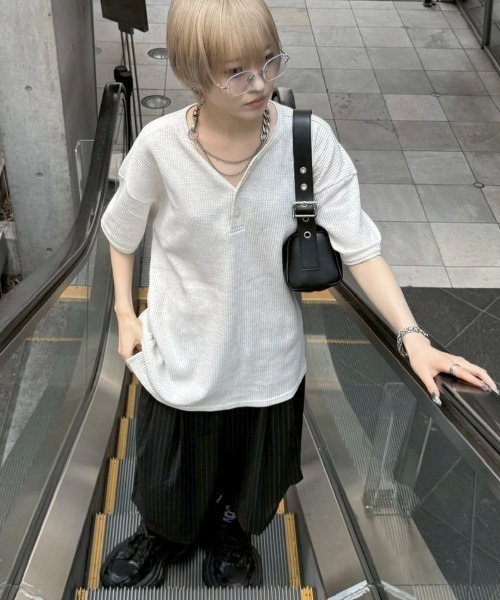Never mind the XU / Chikashitsu+(ネバーマインド ザ エックスユー / チカシツプラス)の「【nmtc+】stripe slacks shorts (2color) / 【エヌエムティーシープラス】ストライプスラックスハーフパンツ(スラックス・メンズ・グレー/ブラック・ONE SIZE)」の4枚目の写真