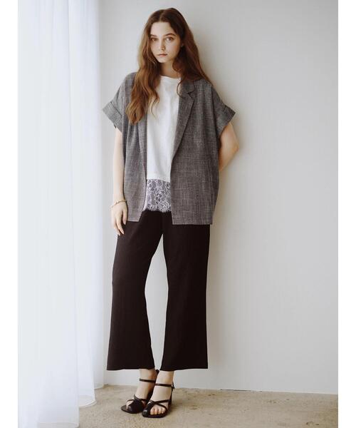 Te chichi（テチチ）の「カラミメッシュジャケット《2026 SUMMER LOOK item》（ノーカラージャケット・レディース・ブラウン/ブラック・F）」の18枚目の写真