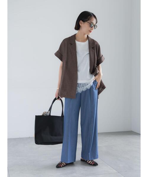 Te chichi（テチチ）の「カラミメッシュジャケット《2026 SUMMER LOOK item》（ノーカラージャケット・レディース・ブラウン/ブラック・F）」の20枚目の写真