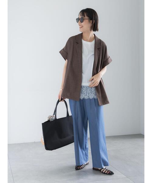Te chichi（テチチ）の「カラミメッシュジャケット《2026 SUMMER LOOK item》（ノーカラージャケット・レディース・ブラウン/ブラック・F）」の21枚目の写真