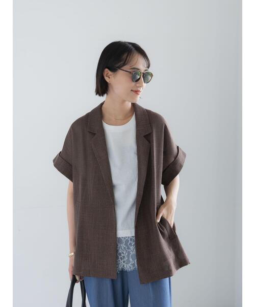 Te chichi（テチチ）の「カラミメッシュジャケット《2026 SUMMER LOOK item》（ノーカラージャケット・レディース・ブラウン/ブラック・F）」の22枚目の写真
