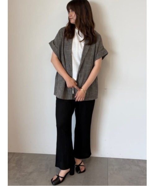 Te chichi（テチチ）の「カラミメッシュジャケット《2026 SUMMER LOOK item》（ノーカラージャケット・レディース・ブラウン/ブラック・F）」の3枚目の写真