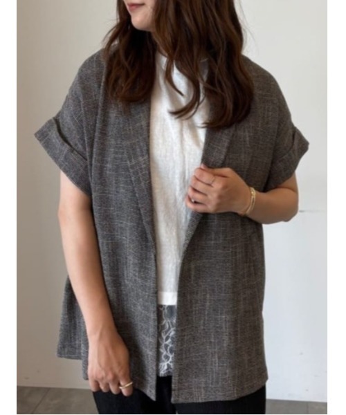 Te chichi（テチチ）の「カラミメッシュジャケット《2026 SUMMER LOOK item》（ノーカラージャケット・レディース・ブラウン/ブラック・F）」の5枚目の写真