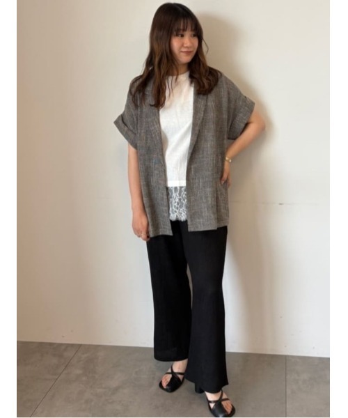 Te chichi（テチチ）の「カラミメッシュジャケット《2026 SUMMER LOOK item》（ノーカラージャケット・レディース・ブラウン/ブラック・F）」の4枚目の写真