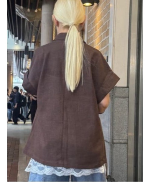Te chichi（テチチ）の「カラミメッシュジャケット《2026 SUMMER LOOK item》（ノーカラージャケット・レディース・ブラウン/ブラック・F）」の11枚目の写真