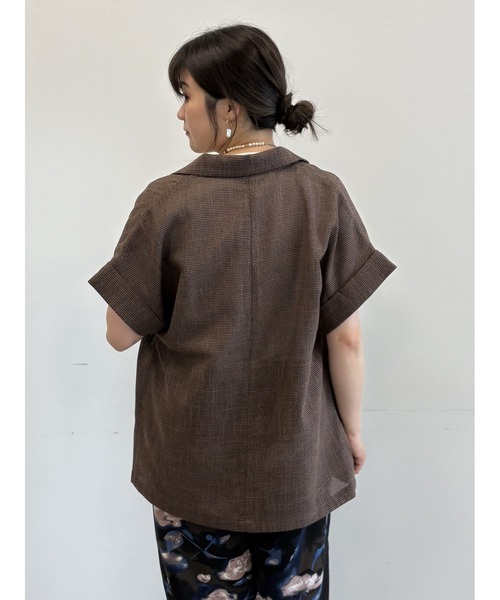Te chichi(テチチ)の「カラミメッシュジャケット《2026 SUMMER LOOK item》(ノーカラージャケット・レディース・ブラウン/ブラック・F)」の22枚目の写真