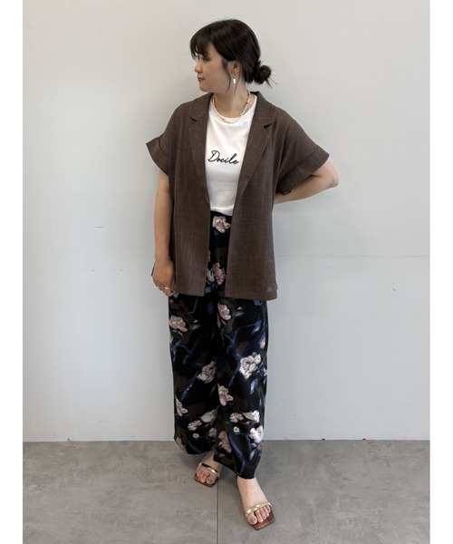 Te chichi(テチチ)の「カラミメッシュジャケット《2026 SUMMER LOOK item》(ノーカラージャケット・レディース・ブラウン/ブラック・F)」の21枚目の写真
