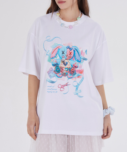 DYSFUNCT（ディスファンクト）の「DYS STUDDED RABBITS T-SHIRT(WHITE)（Tシャツ/カットソー・レディース・その他・SMALL/MEDIUM/LARGE）」の3枚目の写真