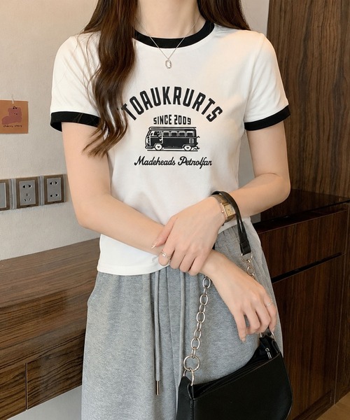 VIBGYOR(ヴィブジョー)の「【EIZZ/アイズ】ナンバリング リンガー ゲームシャツ / クルーネック / ブロークコア(Tシャツ/カットソー・レディース・ブラック/オフホワイト/グレー/ブラウン/ベージュ・FREE)」の8枚目の写真