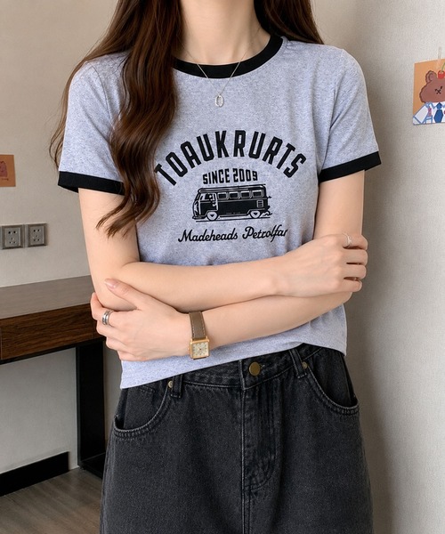 VIBGYOR(ヴィブジョー)の「【EIZZ/アイズ】ナンバリング リンガー ゲームシャツ / クルーネック / ブロークコア(Tシャツ/カットソー・レディース・ブラック/オフホワイト/グレー/ブラウン/ベージュ・FREE)」の11枚目の写真
