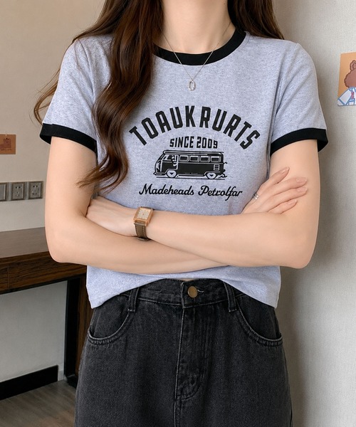 VIBGYOR(ヴィブジョー)の「【EIZZ/アイズ】ナンバリング リンガー ゲームシャツ / クルーネック / ブロークコア(Tシャツ/カットソー・レディース・ブラック/オフホワイト/グレー/ブラウン/ベージュ・FREE)」の12枚目の写真