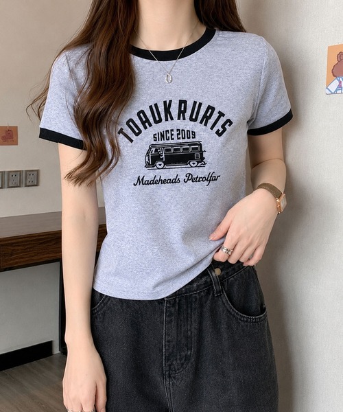 VIBGYOR(ヴィブジョー)の「【EIZZ/アイズ】ナンバリング リンガー ゲームシャツ / クルーネック / ブロークコア(Tシャツ/カットソー・レディース・ブラック/オフホワイト/グレー/ブラウン/ベージュ・FREE)」の13枚目の写真