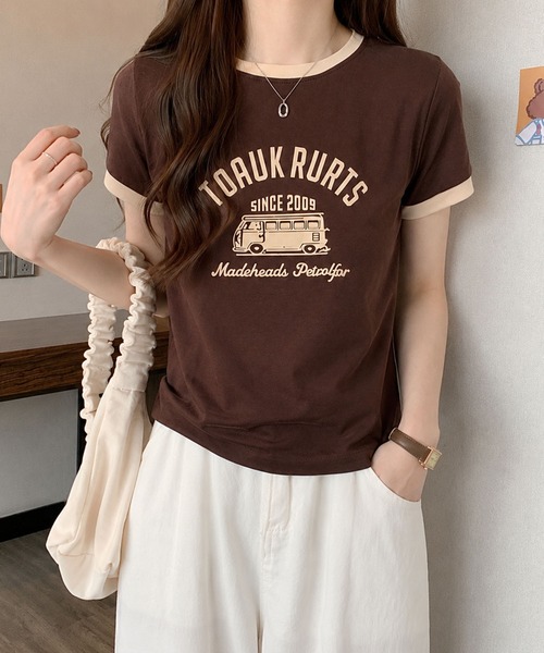 VIBGYOR(ヴィブジョー)の「【EIZZ/アイズ】ナンバリング リンガー ゲームシャツ / クルーネック / ブロークコア(Tシャツ/カットソー・レディース・ブラック/オフホワイト/グレー/ブラウン/ベージュ・FREE)」の14枚目の写真
