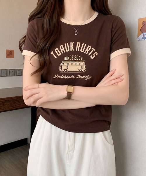VIBGYOR(ヴィブジョー)の「【EIZZ/アイズ】ナンバリング リンガー ゲームシャツ / クルーネック / ブロークコア(Tシャツ/カットソー・レディース・ブラック/オフホワイト/グレー/ブラウン/ベージュ・FREE)」の15枚目の写真