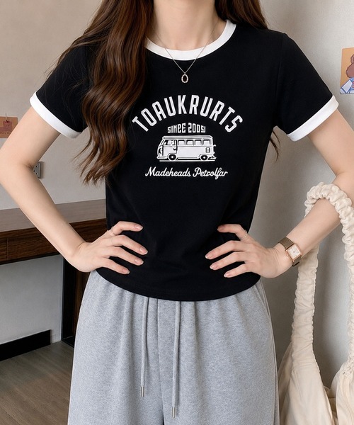 VIBGYOR(ヴィブジョー)の「【EIZZ/アイズ】ナンバリング リンガー ゲームシャツ / クルーネック / ブロークコア(Tシャツ/カットソー・レディース・ブラック/オフホワイト/グレー/ブラウン/ベージュ・FREE)」の19枚目の写真