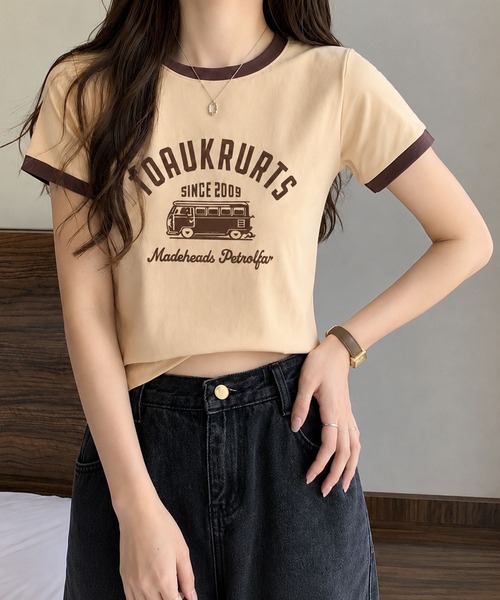 VIBGYOR(ヴィブジョー)の「【EIZZ/アイズ】ナンバリング リンガー ゲームシャツ / クルーネック / ブロークコア(Tシャツ/カットソー・レディース・ブラック/オフホワイト/グレー/ブラウン/ベージュ・FREE)」の22枚目の写真