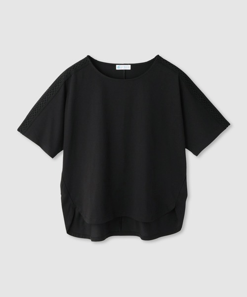 NAVY（ネイビー）の「【SARARI /サラリ】冷感 ショルダーレース UVカット DRY Tシャツ（Tシャツ/カットソー・レディース・ブラック/オフホワイト/グレイッシュベージュ・L/M）」の3枚目の写真
